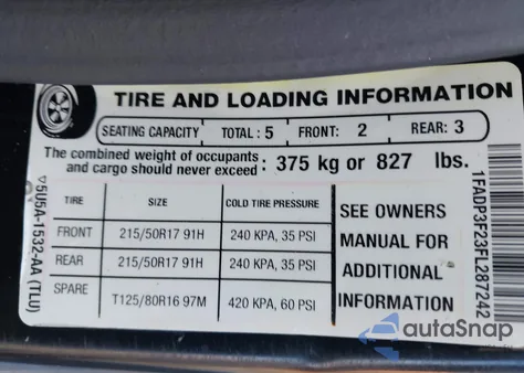 2015 Ford Focus Se из США, поврежденный, VIN 1FADP3F23FL287242